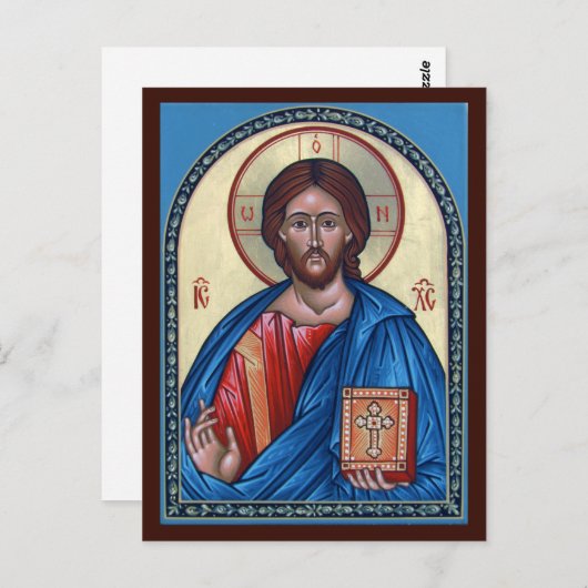 Carte de prière du Christ Pantocrator (Devant / Derrière)