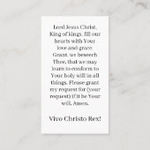 Carte de prière du Christ Roi (Dos)