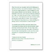 Carte de prière du dimanche de Palm (Dos)