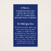 Carte de prière du drapeau américain soldat décédé (Dos)