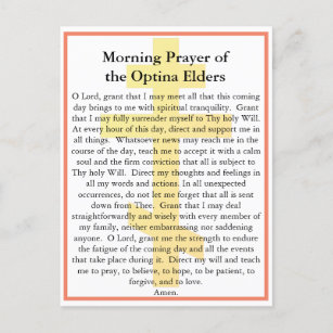 Carte de prière du matin pour les aînés orthodoxes