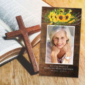 Carte de prière du Mémorial de tournesol en bois r