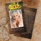 Carte de prière du Mémorial de tournesol en bois r