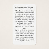 Carte de prière du policier Agent d'application de (Dos)