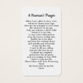 Carte de prière du pompier Diplôme de pompier (Dos)