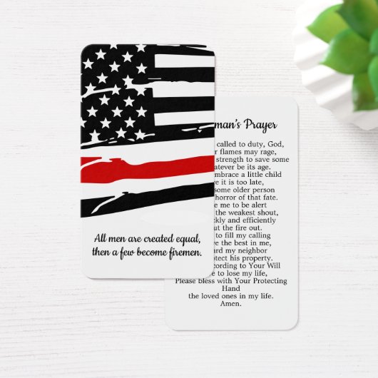 Carte de prière du pompier Diplôme de pompier (Bureau)