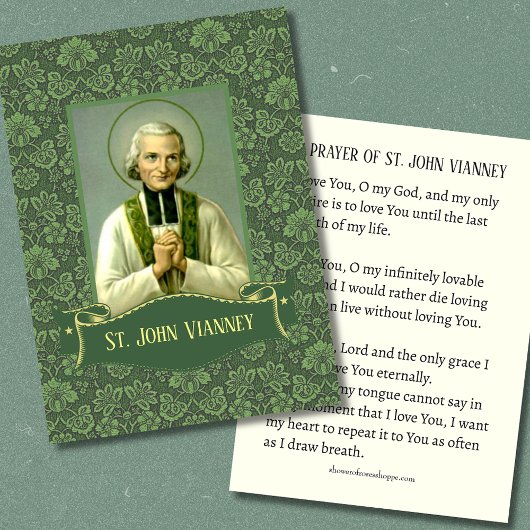 Carte de prière du prêtre St. John Vianney