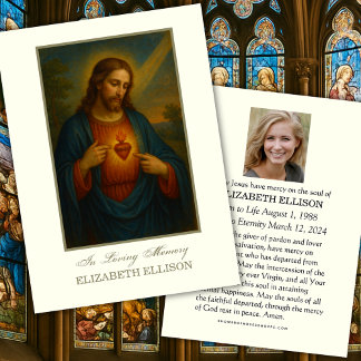 Carte de prière du Sacré-Coeur de Jésus