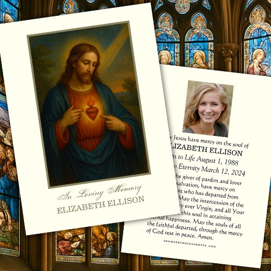 Carte de prière du Sacré-Coeur de Jésus