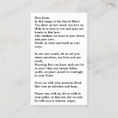 Carte de prière du Sacré-Coeur de Jésus (Dos)
