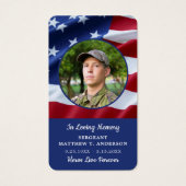 Carte de prière du soldat décédé du drapeau améric (Devant)