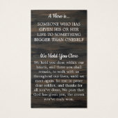 Carte de prière du soldat décédé en mémoire milita (Dos)