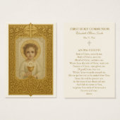 Carte de prière du souvenir pour la première saint (Devant & derrière)