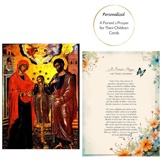 Carte de prière d'un parent pour ses enfants