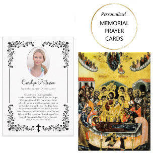 Carte de prière en coin Rose de style victorien