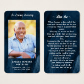 Carte de prière en marbre bleu du mémorial funérai (Devant & derrière)