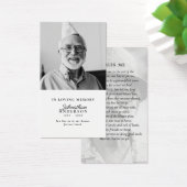 Carte de prière en mémoire d'amour noir et blanc 2 (Bureau)