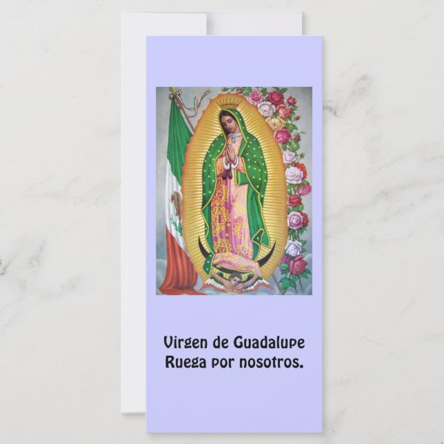 Carte de prière espagnole Virgen de Guadalupe (Devant)