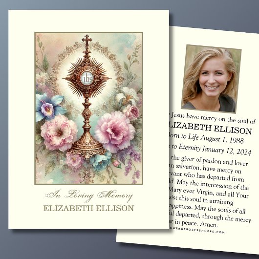 Carte de prière Eucharistie du Mémorial catholique