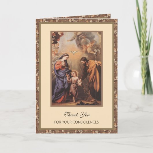 Carte de prière familiale Merci funéraire catholiq (Devant)
