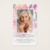 Carte de prière Floral Photo Memorial (Devant)