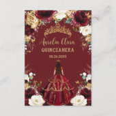 Carte de prière Floral Quinceañera d'ivoire d'or d (Dos)