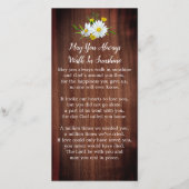 Carte de prière Floral Rustique Signet Photo (Dos)