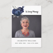 Carte de prière florale bleue photo blanche (Devant)