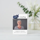 Carte de prière florale bleue photo blanche (Debout devant)
