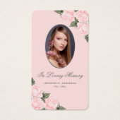 Carte de prière Florale couleur argent rose (Devant)