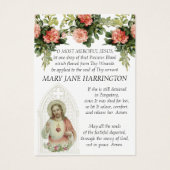 Carte de prière florale du Mémorial catholique Jés (Devant)