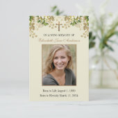 Carte de prière florale du Mémorial des funéraille (Debout devant)