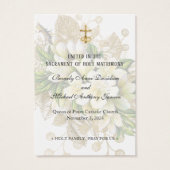 Carte de prière florale élégante pour mariage cath (Dos)