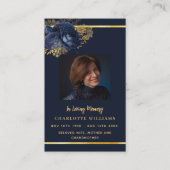 Carte de prière florale en or bleu (Devant)