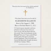 Carte de prière florale Mary Floral (Dos)