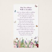 Carte de prière Florale Papillon moderne (Dos)