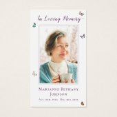 Carte de prière Florale Papillon moderne (Devant)