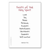 Carte de prière Fruits du Saint-Esprit (Dos)