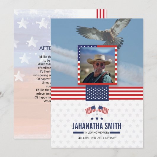 Carte de prière funéraire (Devant / Derrière)