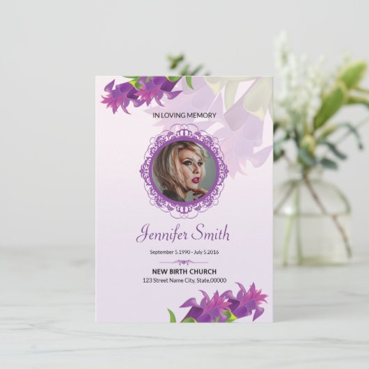 Carte de prière funéraire (Debout devant)