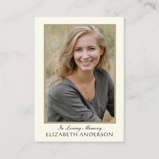 Carte de prière funéraire (Devant)