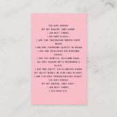 Carte de prière funéraire à couronne florale (Dos)