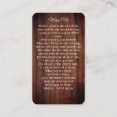 Carte de prière funéraire avec feuillage en bois r (Dos)