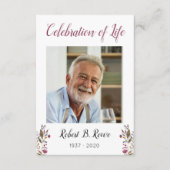 Carte de prière funéraire avec photo Fleurs bordea (Devant)