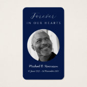 Carte de prière funéraire bleu marine (Devant)