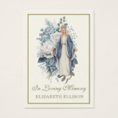 Carte de prière funéraire Blue Florgin Mary (Devant)