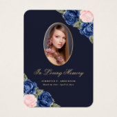 Carte de prière funéraire Blue Pink Gold (Devant)