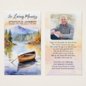 Carte de prière funéraire Boat Lake Memorial (Devant & derrière)