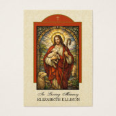 Carte de prière funéraire Bon Pasteur Jésus (Devant)