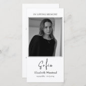 Carte de prière funéraire, Carte catholique (Devant / Derrière)